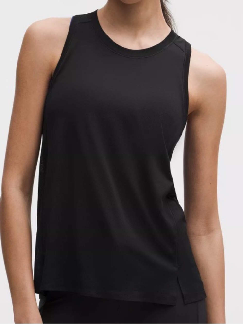 lululemon athletica Blue and Black Scoop Neck Active Tanks